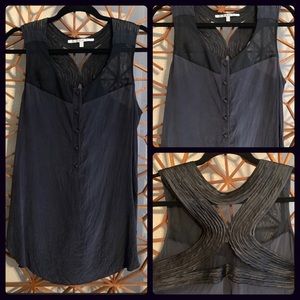 Gorgeous 100% Silk Racerback Black Tunic